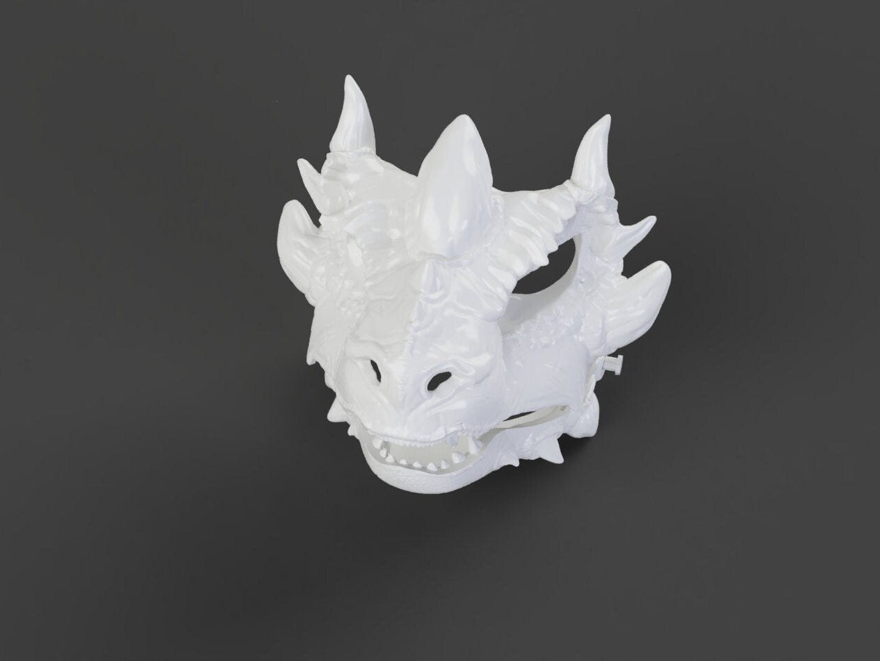 Maschera di Drago - File STL per Stampante 3D - Costume Unico e Personalizzabile per Cosplay e Feste