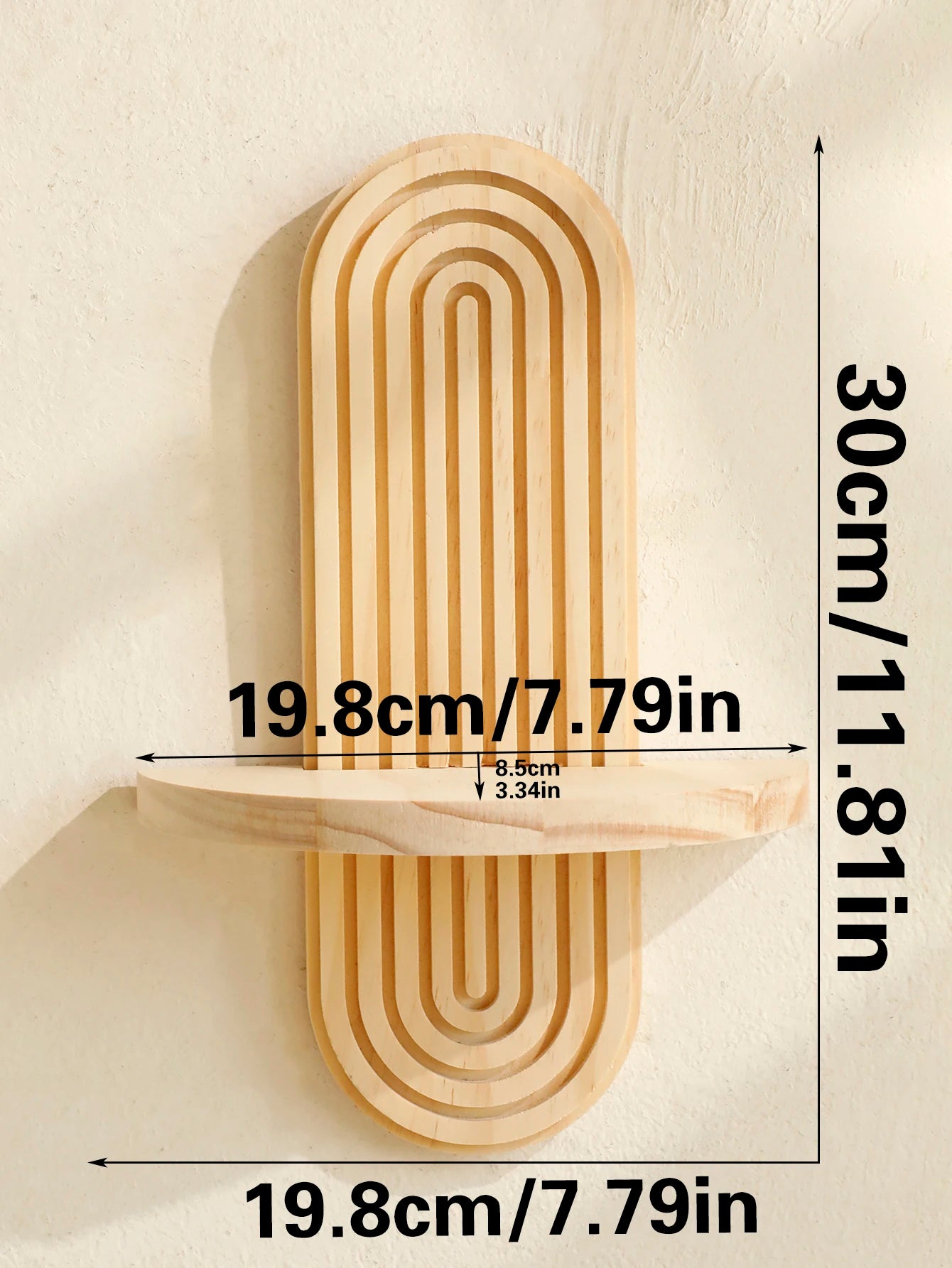 1 pezzo, Mensole da parete in legno in stile boho - Mensole geometriche da parete, finitura in legno naturale, arredamento moderno per la casa, decorazione per piante Feedback