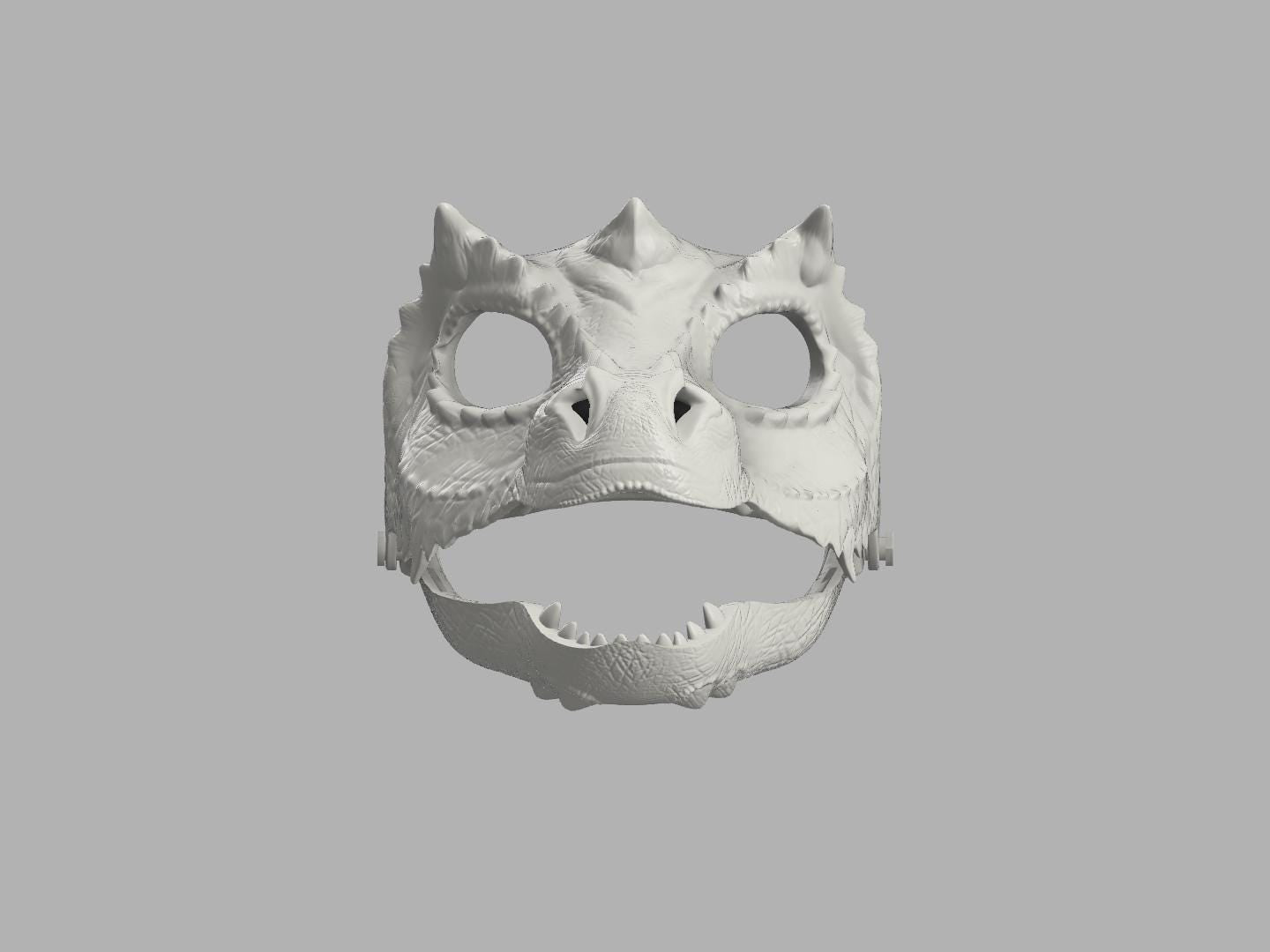 Maschera di Dinosauro - File STL per Stampante 3D - Costume Unico e Personalizzabile per Cosplay e Feste