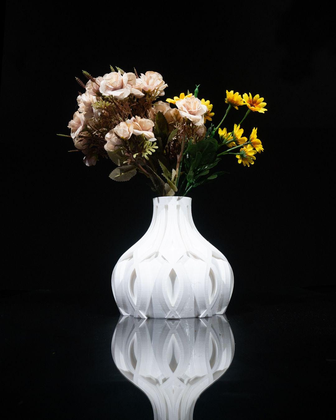 Linseshort Vase – Vaso geometrico moderno e compatto stampato in 3D, arredamento contemporaneo per la casa, piccolo pezzo decorativo scultoreo