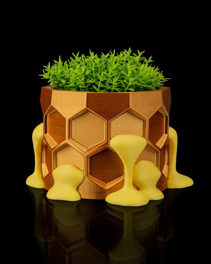 Honeycomb Planter – Vaso a nido d'ape stampato in 3D, design a forma di miele che gocciola, moderno vaso da interni