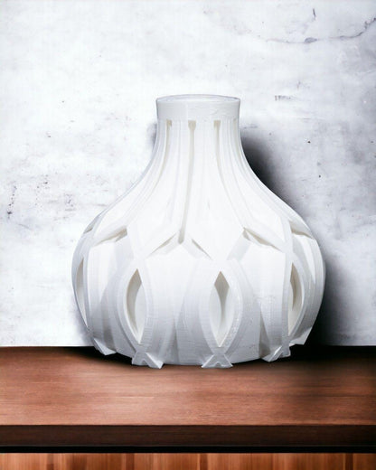 Linseshort Vase – Vaso geometrico moderno e compatto stampato in 3D, arredamento contemporaneo per la casa, piccolo pezzo decorativo scultoreo