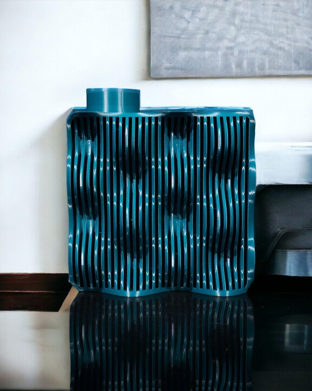 Kamsowave Vase –  Vaso moderno a forma di onda stampato in 3D, arredamento contemporaneo per la casa, pezzo decorativo scultoreo in stile ceramica