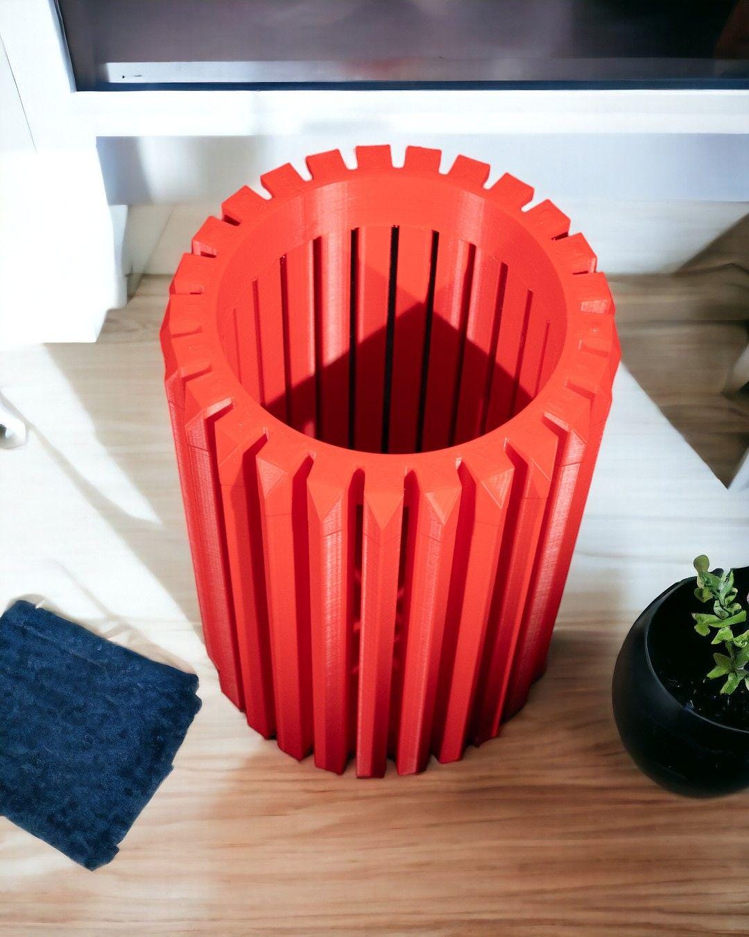 Teris Vase – Vaso geometrico moderno stampato in 3D, arredamento scultoreo contemporaneo per la casa, pezzo d'arredo minimalista