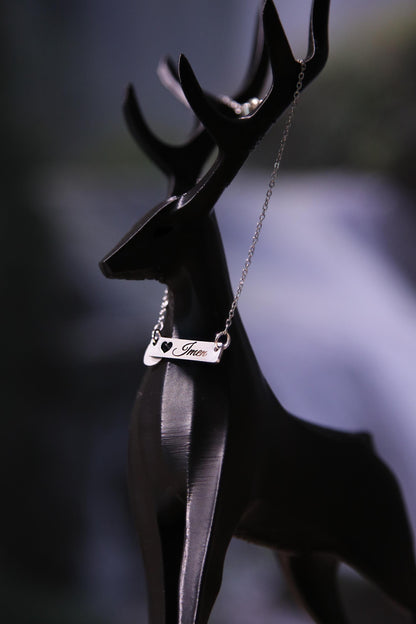 Collana o braccialetto personalizzati - Gioielli con nome personalizzato, regalo unico e personalizzato in acciaio inossidabile dorato inciso, regalo alla moda