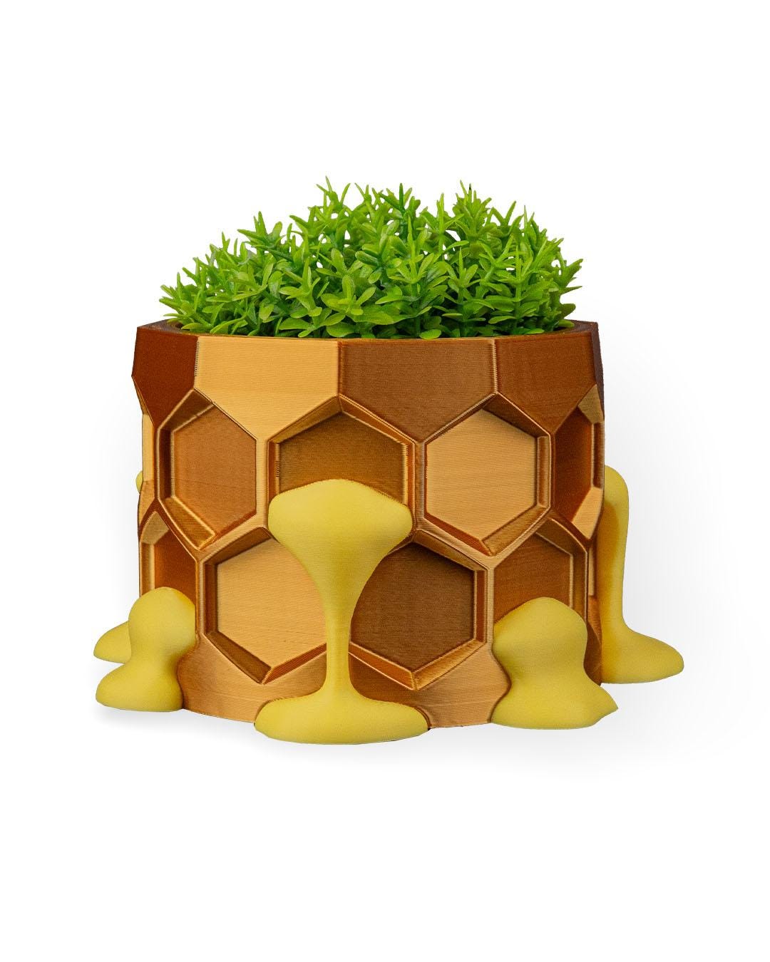 Honeycomb Planter – Vaso a nido d'ape stampato in 3D, design a forma di miele che gocciola, moderno vaso da interni