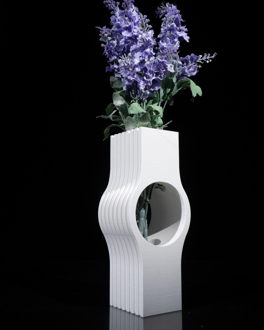 Nallo Vase – Vaso geometrico moderno stampato in 3D, arredamento contemporaneo per la casa e pezzo d'arredo scultoreo