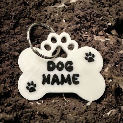 Targhetta personalizzata per cani - Nome e numero di telefono dell'animale domestico stampati in 3D - Accessori unici e personalizzati per cani - Identificazione di cani, gatti, animali domestici, zampe e animali domestici