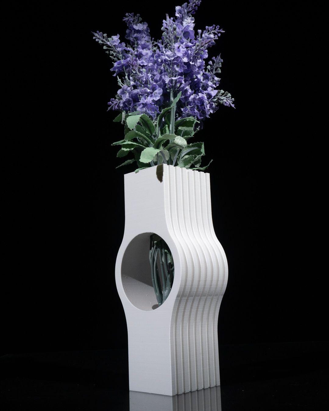 Nallo Vase – Vaso geometrico moderno stampato in 3D, arredamento contemporaneo per la casa e pezzo d'arredo scultoreo