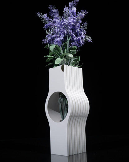 Nallo Vase – Vaso geometrico moderno stampato in 3D, arredamento contemporaneo per la casa e pezzo d'arredo scultoreo