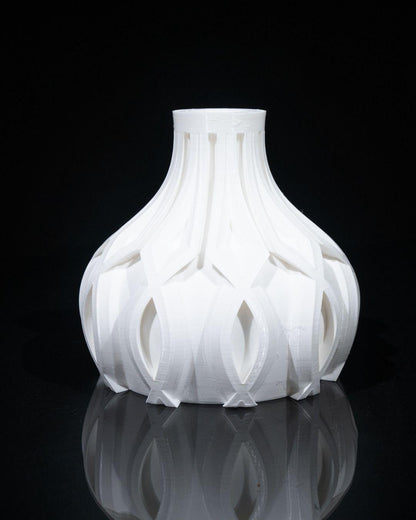 Linseshort Vase – Vaso geometrico moderno e compatto stampato in 3D, arredamento contemporaneo per la casa, piccolo pezzo decorativo scultoreo