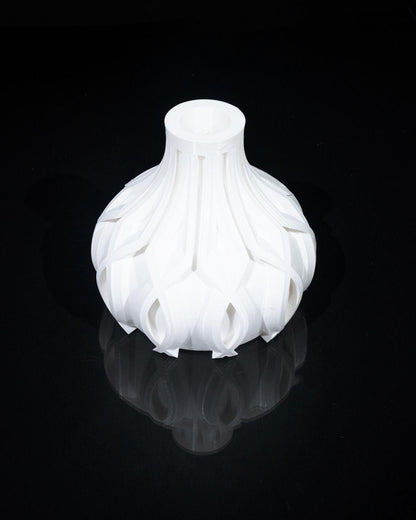 Linseshort Vase – Vaso geometrico moderno e compatto stampato in 3D, arredamento contemporaneo per la casa, piccolo pezzo decorativo scultoreo