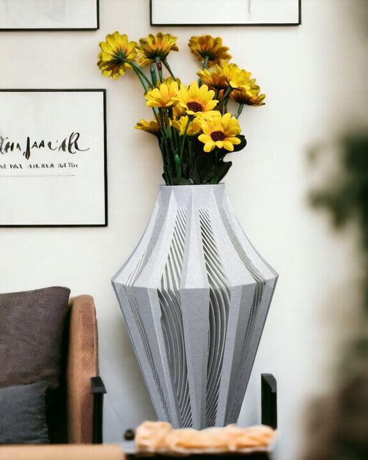 Walo Vase – Vaso geometrico moderno stampato in 3D | Arredamento minimalista per la casa, scultura contemporanea, regalo di design