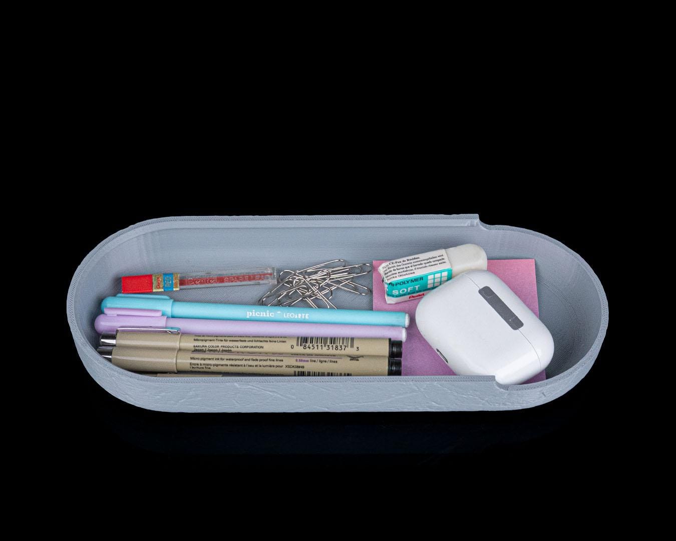 Raw Concrete Kit – Kit scrivania industriale stampato in 3D | Organizer da scrivania con texture in cemento, arredamento rustico minimalista