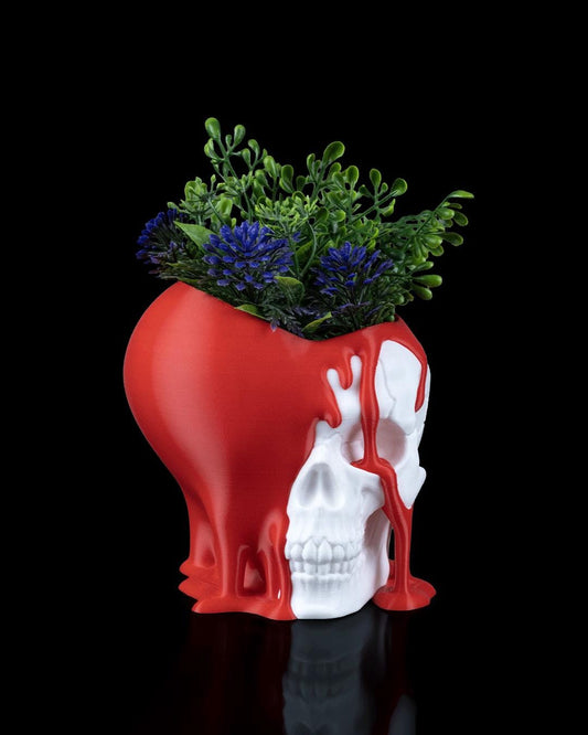 Love Decay Planter – Vaso per piante grasse con teschio gotico stampato in 3D, decorazione per la casa romantica e oscura, regalo inquietante