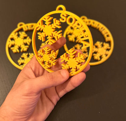 Pallina di Natale 3D personalizzata con nome - stampata in 3D in PLA