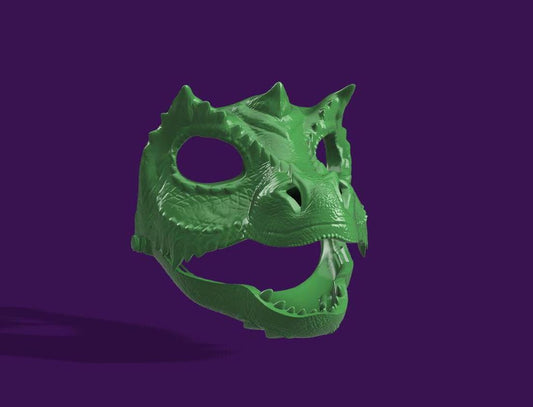 Maschera di Dinosauro - File STL per Stampante 3D - Costume Unico e Personalizzabile per Cosplay e Feste