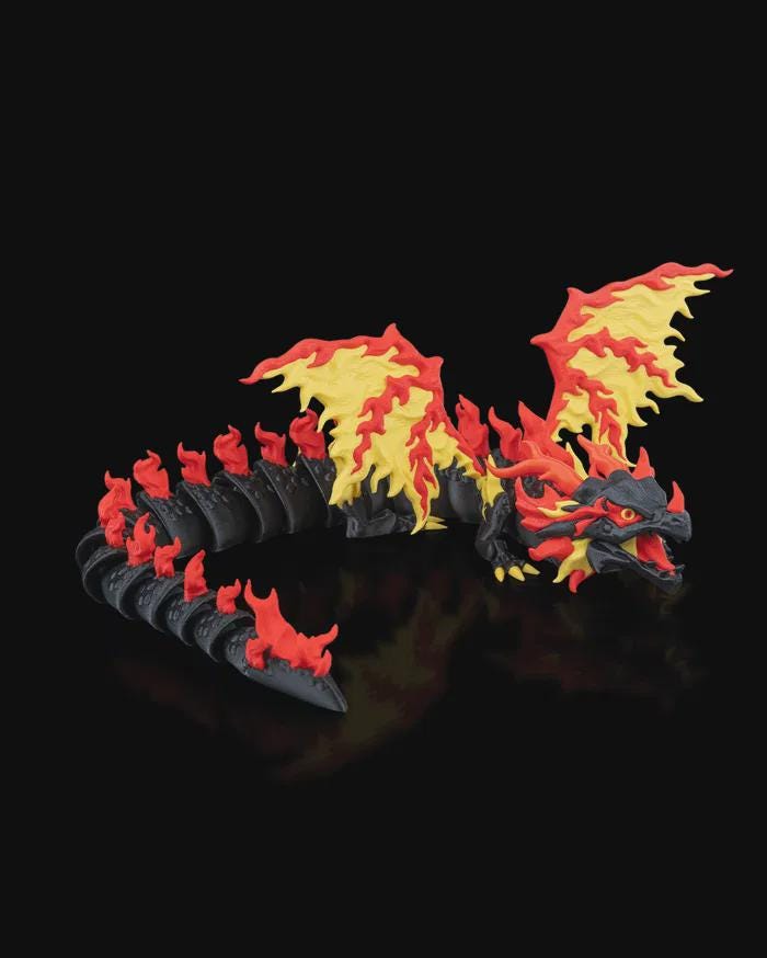 Dragonation Collection – Collezione Fantasy di Draghi 3D Stampati, Collezionabili e Flessibili