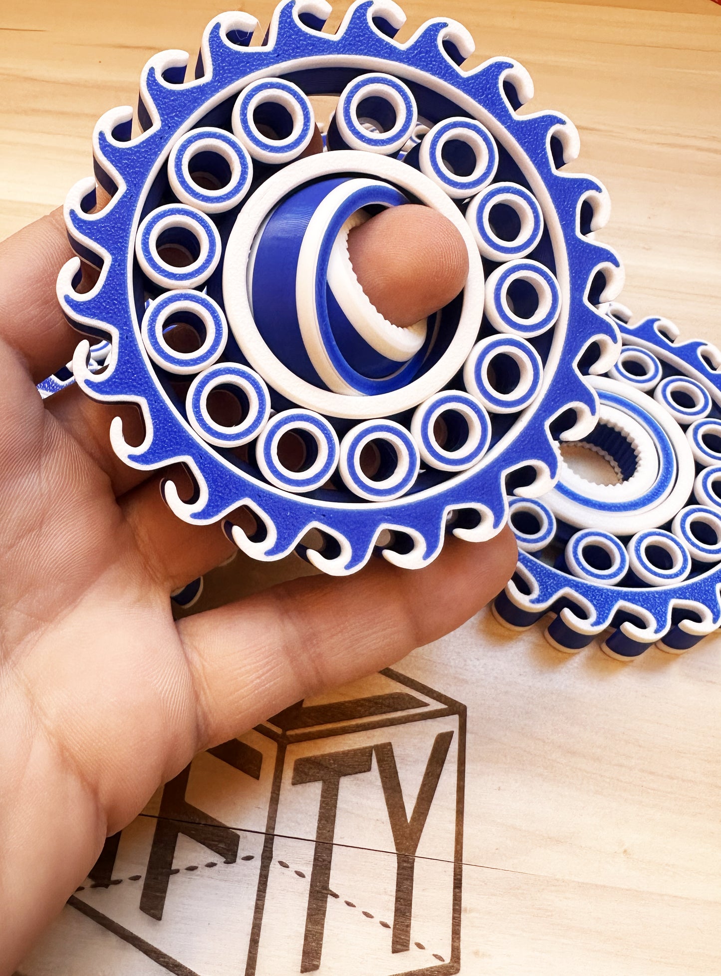 Fidget Planetario Giroscopico Grande Onda - Completamente stampato in 3D