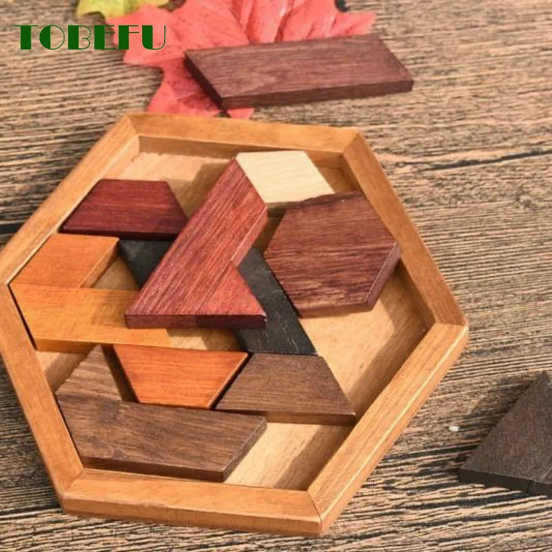 Puzzle di forme geometriche in legno, rompicapo per bambini, giocattoli in legno non tossici per bambini, educativi