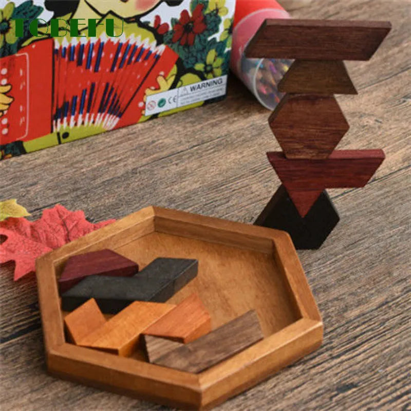 Puzzle di forme geometriche in legno, rompicapo per bambini, giocattoli in legno non tossici per bambini, educativi