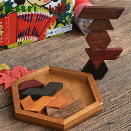 Puzzle di forme geometriche in legno, rompicapo per bambini, giocattoli in legno non tossici per bambini, educativi