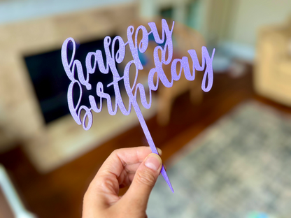 Cake Topper “Happy Birthday” – Decorazione per Torta di Compleanno