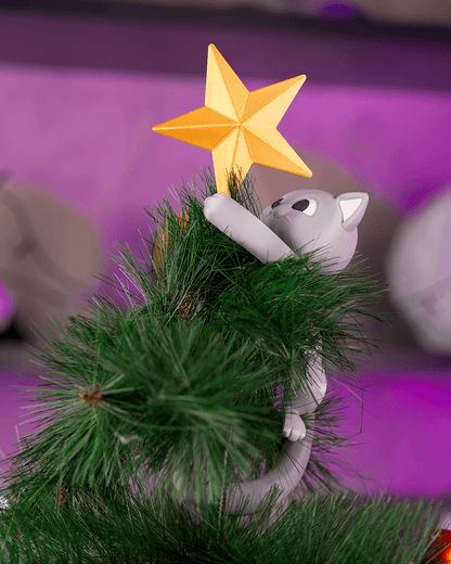 Dolce Gatto Puntale per l'albero di Natale – Stampato in 3D perfetto per il Natale