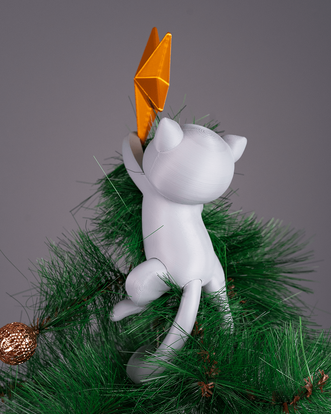 Dolce Gatto Puntale per l'albero di Natale – Stampato in 3D perfetto per il Natale