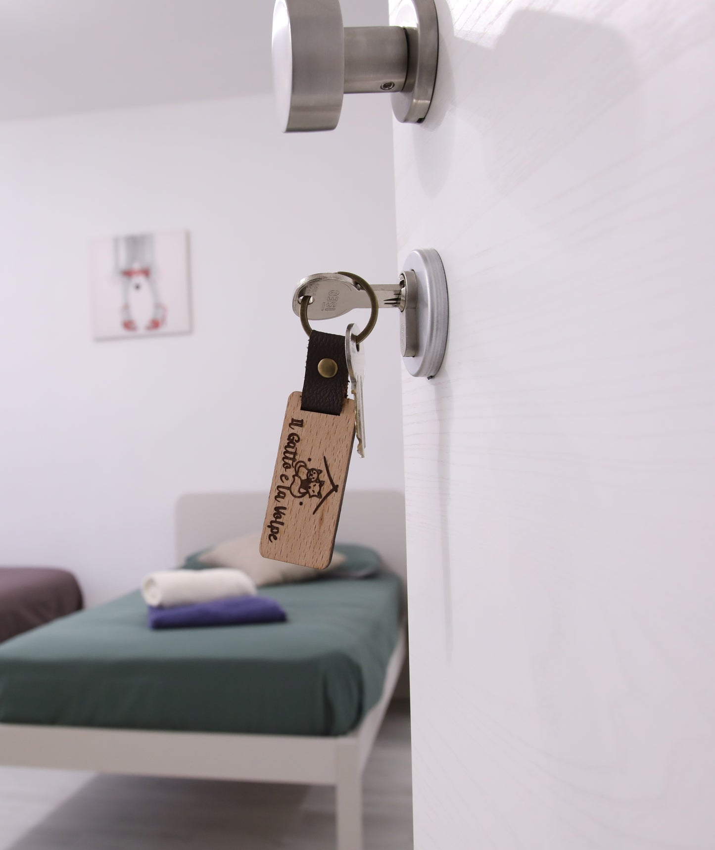 Portachiavi in legno personalizzabile - Inciso a laser su 2 lati