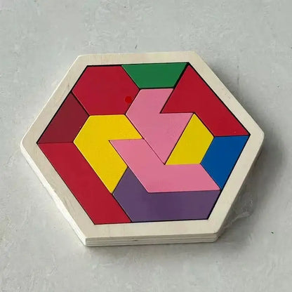 Puzzle di forme geometriche in legno, rompicapo per bambini, giocattoli in legno non tossici per bambini, educativi