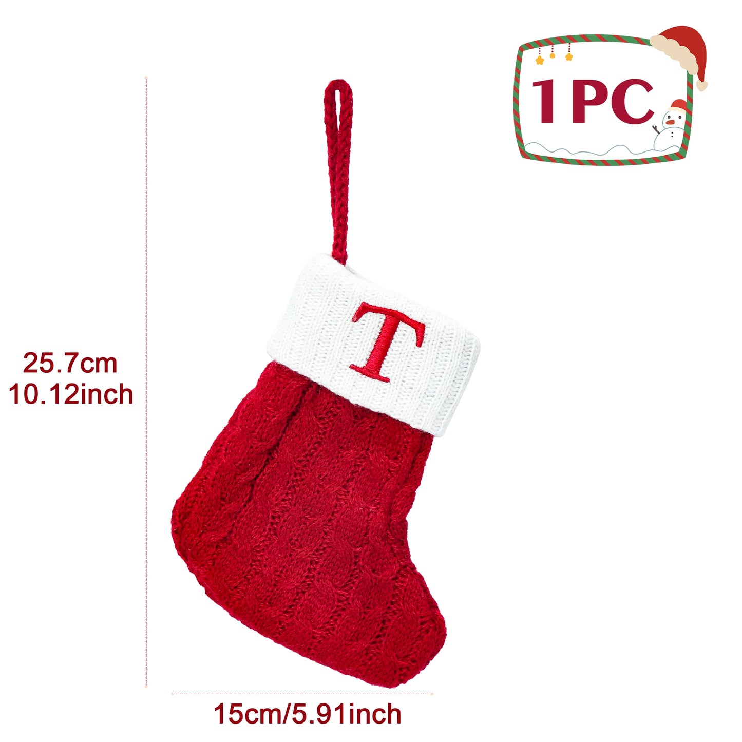 Calzini di Natale lavorati a maglia con l'iniziale del nome