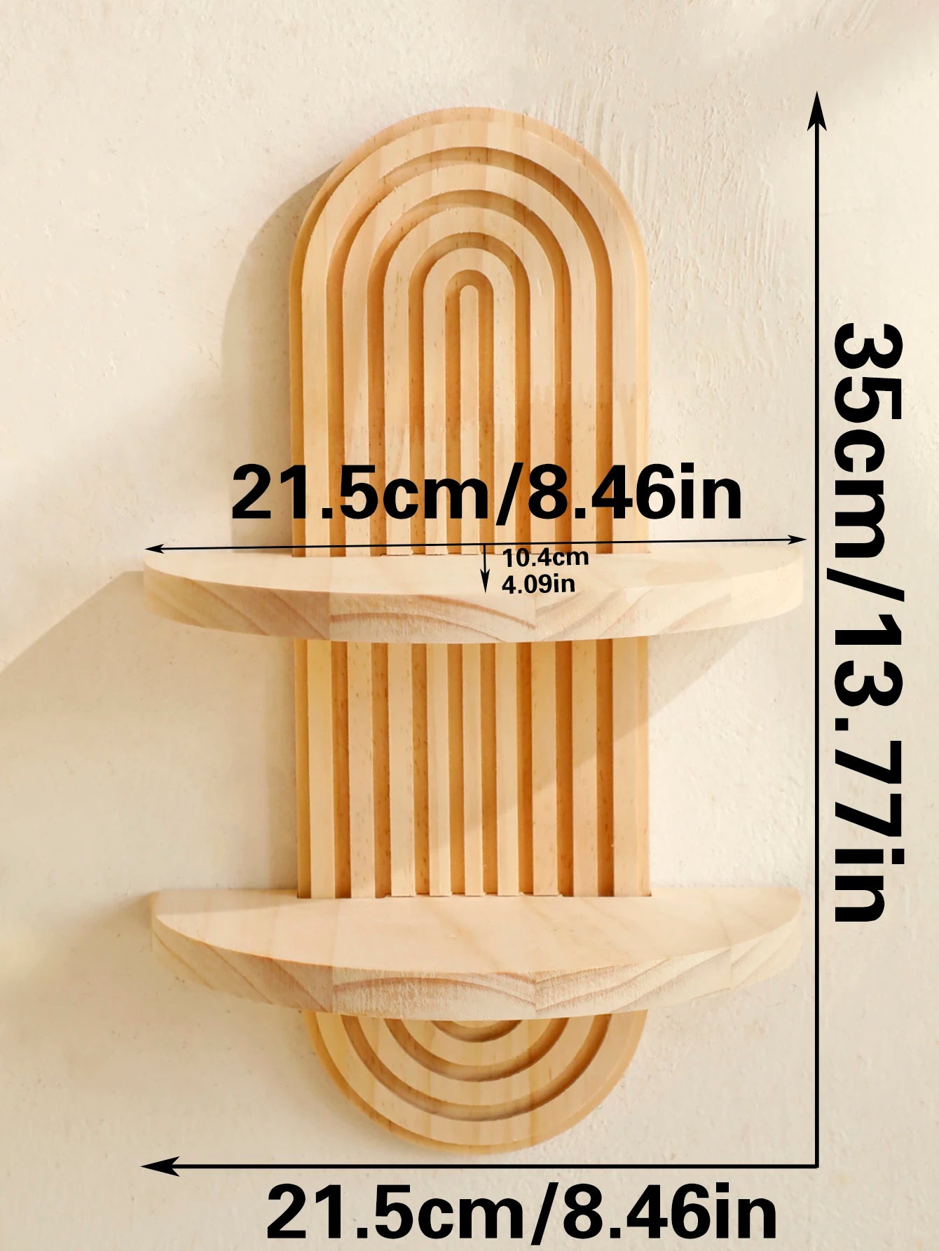1 pezzo, Mensole da parete in legno in stile boho - Mensole geometriche da parete, finitura in legno naturale, arredamento moderno per la casa, decorazione per piante Feedback