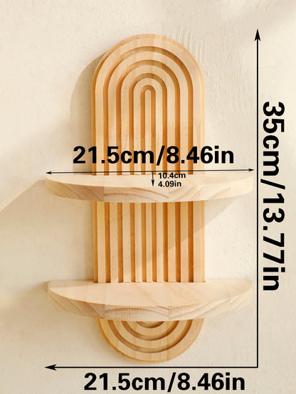 1 pezzo, Mensole da parete in legno in stile boho - Mensole geometriche da parete, finitura in legno naturale, arredamento moderno per la casa, decorazione per piante Feedback