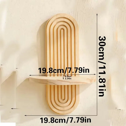 Scaffale portaoggetti da parete in legno, stile boho, moderno arredamento per la casa, per soggiorno e bagno.