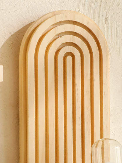 1 pezzo, Mensole da parete in legno in stile boho - Mensole geometriche da parete, finitura in legno naturale, arredamento moderno per la casa, decorazione per piante Feedback