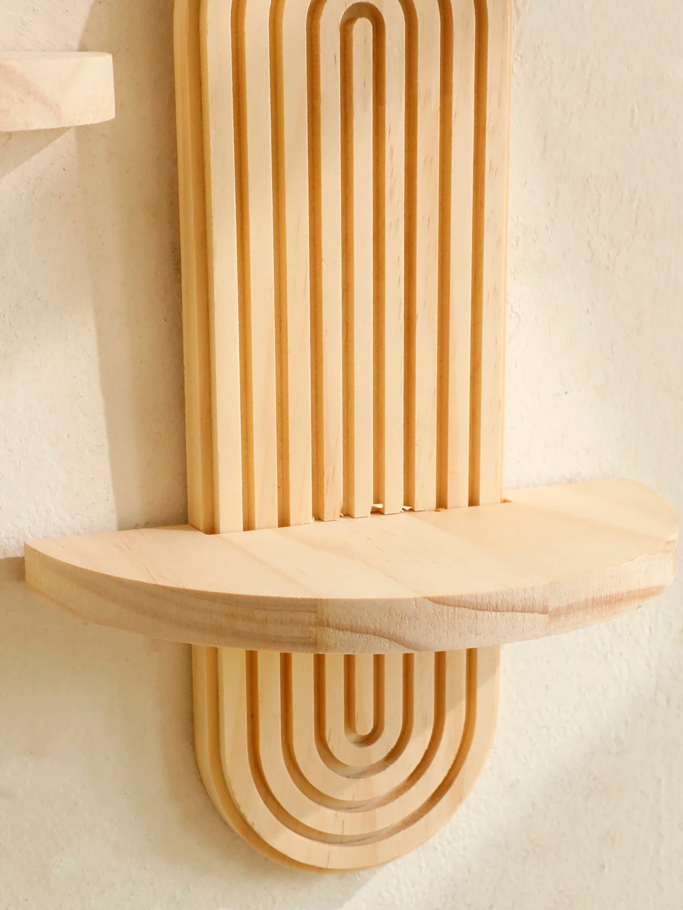 1 pezzo, Mensole da parete in legno in stile boho - Mensole geometriche da parete, finitura in legno naturale, arredamento moderno per la casa, decorazione per piante Feedback