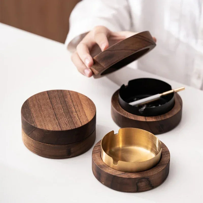 Posacenere in Legno con Coperchio – Design Elegante e Funzionale per Casa