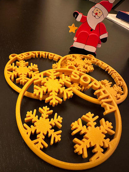 Pallina di Natale 3D personalizzata con nome - stampata in 3D in PLA