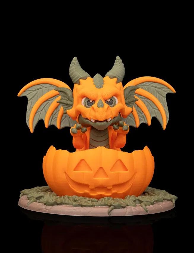 Collezione di figure gotiche stampati in 3D: decorazioni horror per la casa, oggetti di scena per Halloween, sculture macabre e regali spettrali