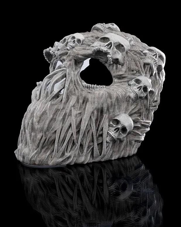 Maschera di Halloween con volto da ghoul: maschera horror inquietante stampata in 3D, decorazione da parete gotica, decorazione spettrale di Halloween, costume spaventoso, arredamento horror per la casa