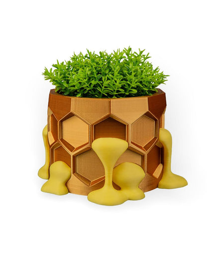 Honeycomb Planter – Vaso a nido d'ape stampato in 3D, design a forma di miele che gocciola, moderno vaso da interni
