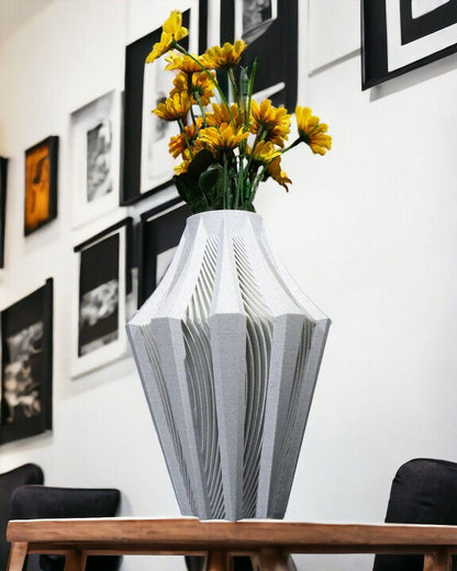 Walo Vase – Vaso geometrico moderno stampato in 3D | Arredamento minimalista per la casa, scultura contemporanea, regalo di design