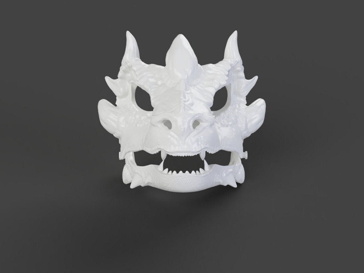 Maschera di Drago - File STL per Stampante 3D - Costume Unico e Personalizzabile per Cosplay e Feste