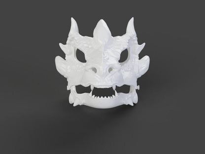 Maschera di Drago - File STL per Stampante 3D - Costume Unico e Personalizzabile per Cosplay e Feste