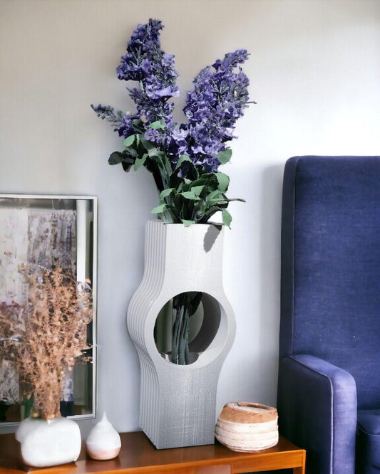 Nallo Vase – Vaso geometrico moderno stampato in 3D, arredamento contemporaneo per la casa e pezzo d'arredo scultoreo