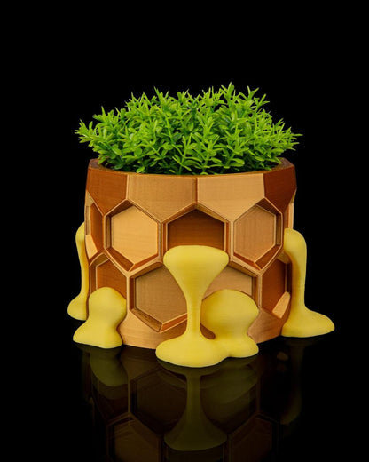 Honeycomb Planter – Vaso a nido d'ape stampato in 3D, design a forma di miele che gocciola, moderno vaso da interni
