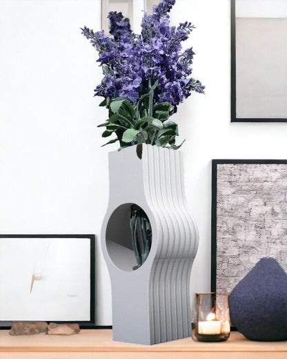 Nallo Vase – Vaso geometrico moderno stampato in 3D, arredamento contemporaneo per la casa e pezzo d'arredo scultoreo