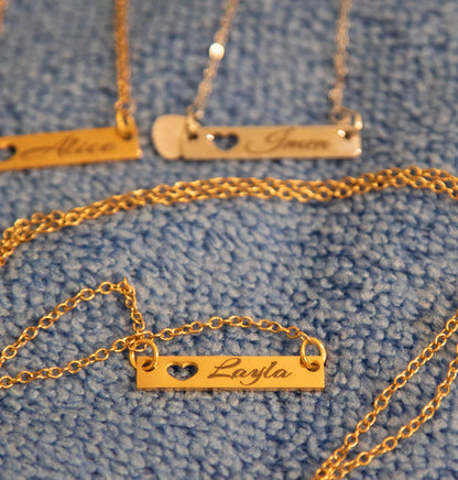 Collana o braccialetto personalizzati - Gioielli con nome personalizzato, regalo unico e personalizzato in acciaio inossidabile dorato inciso, regalo alla moda