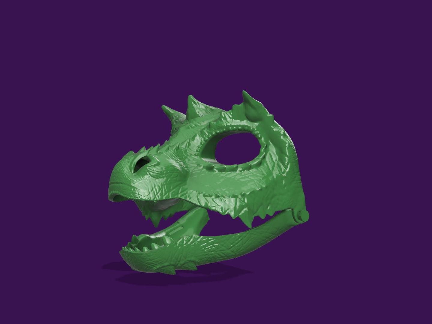 Maschera di Dinosauro - File STL per Stampante 3D - Costume Unico e Personalizzabile per Cosplay e Feste